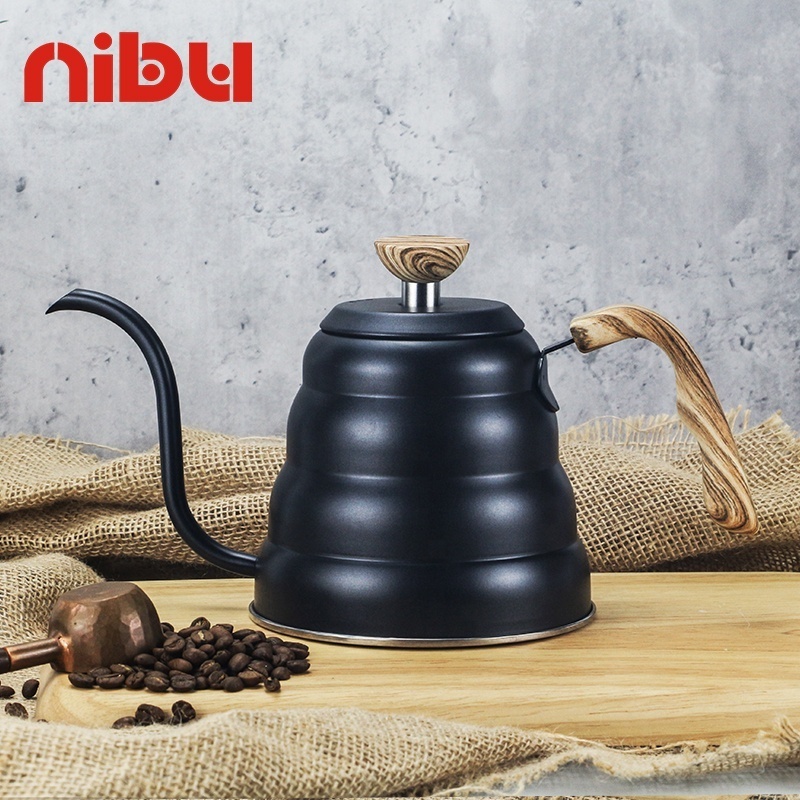 NIBU High Quality Stainless Steel Cloud Tea Drip Pour Over Pot With Thermometer Gooseneck Kettle Coffee Pot