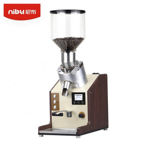 Nibu Professional Electric Coffee Bean Mill Grinding Machine Cafe Maker Flat Burr Commercial Espresso Titanium Coffee Grinder