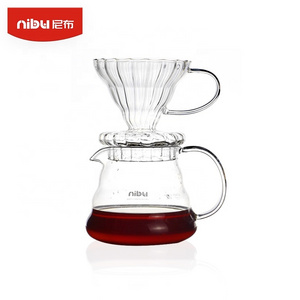 NIBU Wholesale Hand Brew Coffee Server Glass Drip Pot Pour Over Coffee Maker Coffee Drip Kettle