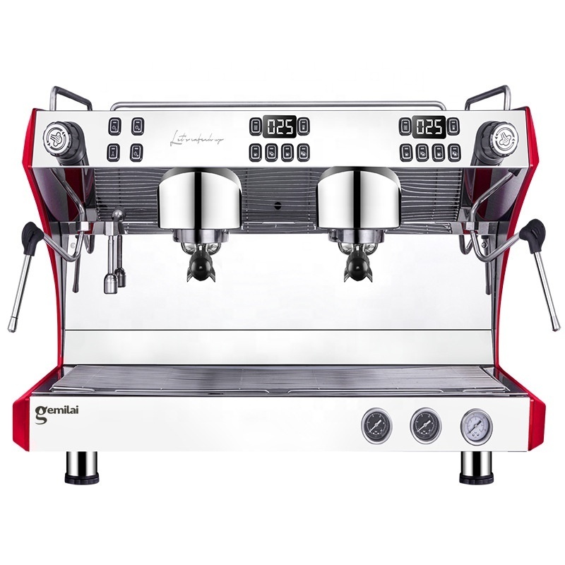 Nibu Commercial Coffee Shop Equipment Italian Semi Automatic Espresso Maker Double Head Coffee Machine