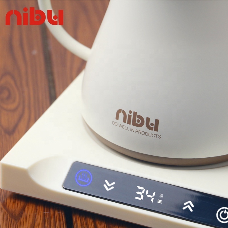 Nibu Small Coffee Electric Kettle with Temperature Control Tea Pot Drip Pour Over Stainless Steel Gooseneck Coffee Kettle