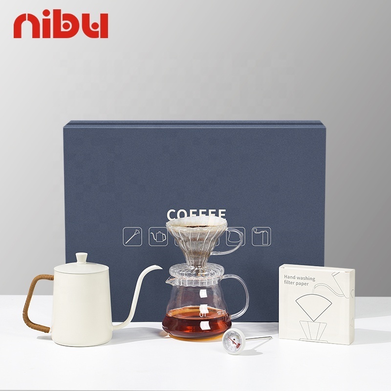 NIBU Portable Coffee Accessories Hand Dripper Tea Coffee Set Gift Box Gooseneck Kettle Pour Over Coffee Kit