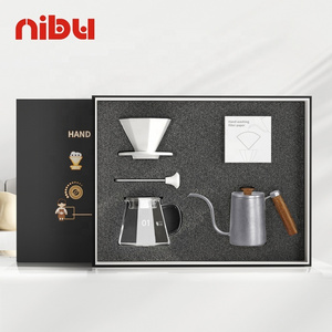 Nibu Coffee Set Glass Filter Cup Dripper Tea Sets Hand Drip Kettle Pour Over Coffee Maker Coffee Set