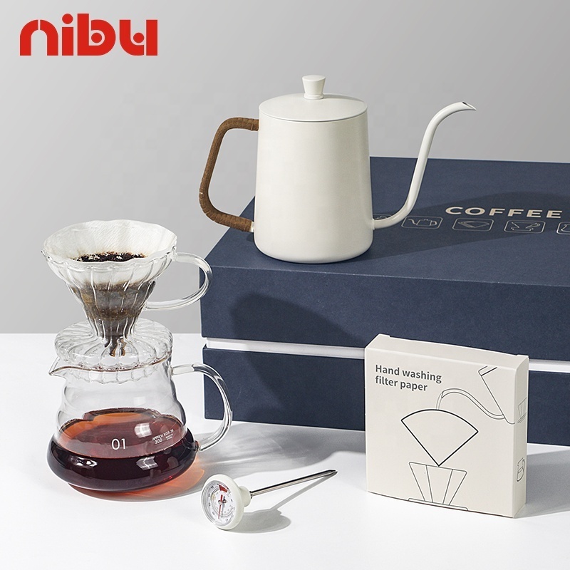 NIBU Portable Coffee Accessories Hand Dripper Tea Coffee Set Gift Box Gooseneck Kettle Pour Over Coffee Kit