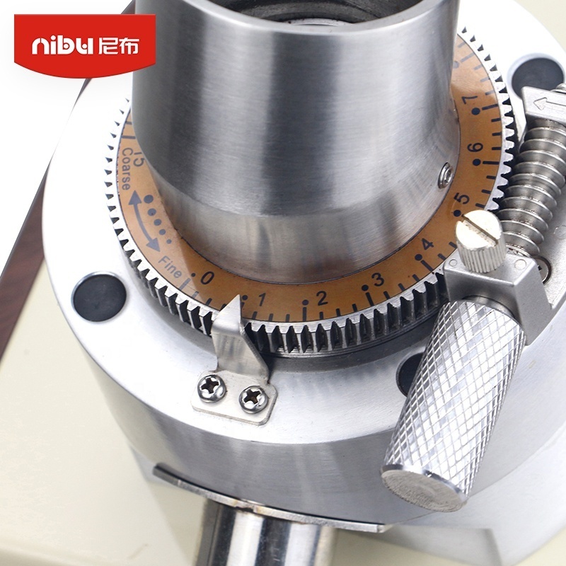 Nibu Professional Electric Coffee Bean Mill Grinding Machine Cafe Maker Flat Burr Commercial Espresso Titanium Coffee Grinder