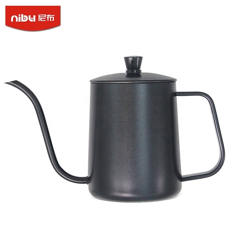 Nibu Black Gooseneck Coffee Kettle Cafe Tea Stainless Steel Pour Over Hand Dripper Pot Coffee Kettle