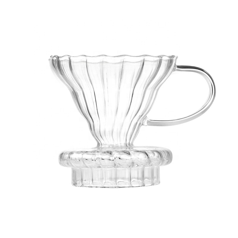 NIBU Barista Tool Glass V Shape Pour Over Coffee Maker Cone Dripper Cup Stand Coffee Filters