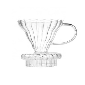 NIBU Barista Tool Glass V Shape Pour Over Coffee Maker Cone Dripper Cup Stand Coffee Filters