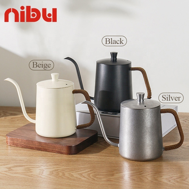 Nibu Stainless Steel Kettle For Coffee And Tea Pour Over Gooseneck Kettle Coffee Pot With Anti-scald Handle