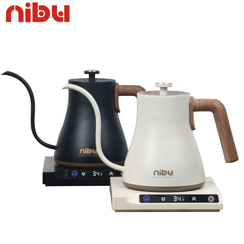 NIBU Drip Coffee Kettle Hand Brewed Pot Gooseneck Pour Over Electric Coffee Kettle With Temperature Control