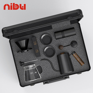 NIBU Barista Tools Brew Coffee Gift Set 9 Pcs Drip Coffee Set With Manual Grinder Pour Over Coffee Kit