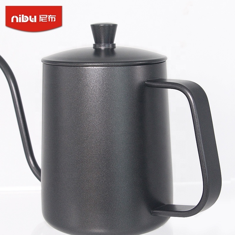 Nibu Black Gooseneck Coffee Kettle Cafe Tea Stainless Steel Pour Over Hand Dripper Pot Coffee Kettle