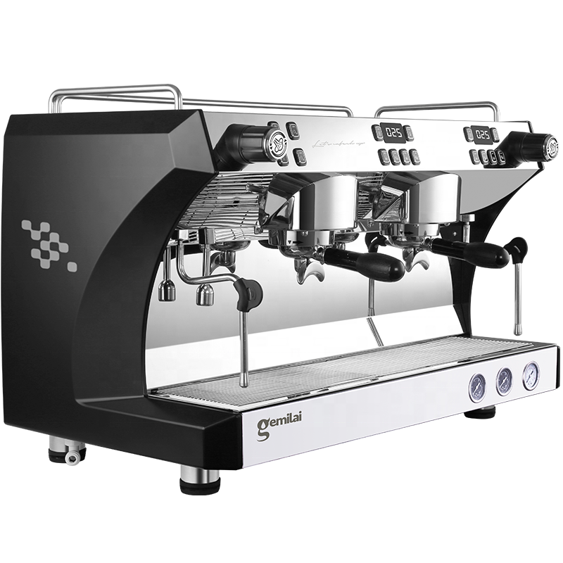 Nibu Commercial Coffee Shop Equipment Italian Semi Automatic Espresso Maker Double Head Coffee Machine