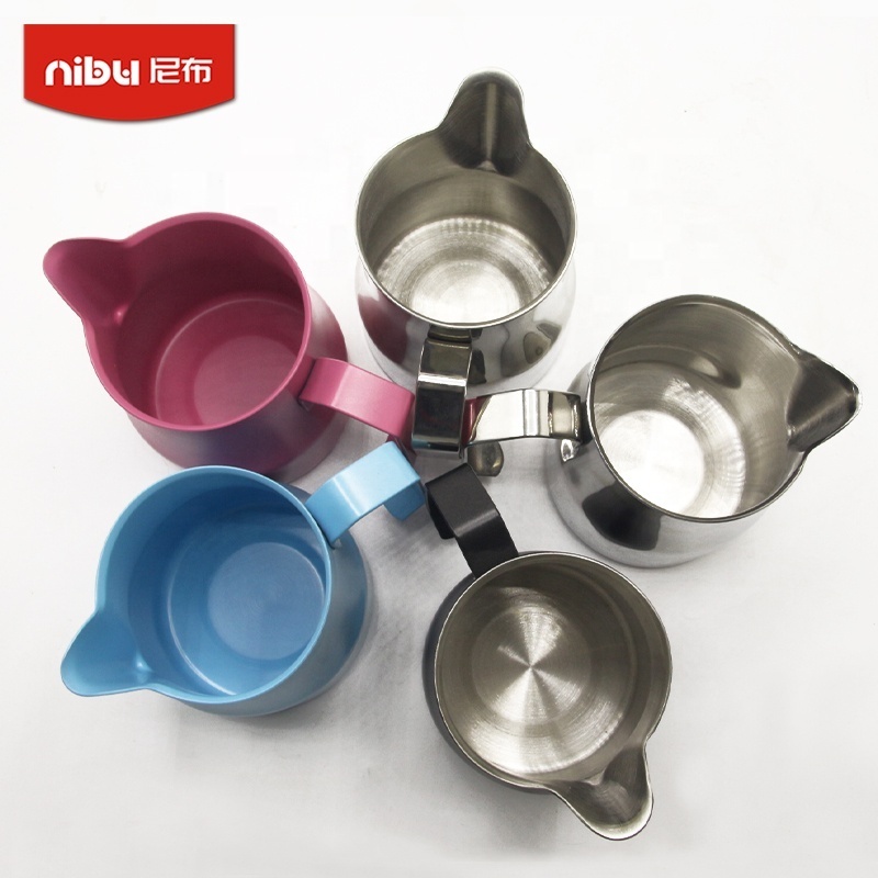 Nibu Custom Milk Jug Coffee Frothing Cup Espresso Latte Steaming Pot Milk Pitcher For Coffee Machine