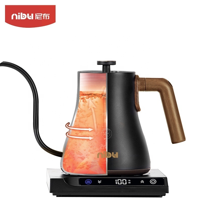 Nibu Small Coffee Electric Kettle with Temperature Control Tea Pot Drip Pour Over Stainless Steel Gooseneck Coffee Kettle