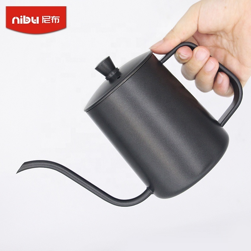 Nibu Black Gooseneck Coffee Kettle Cafe Tea Stainless Steel Pour Over Hand Dripper Pot Coffee Kettle