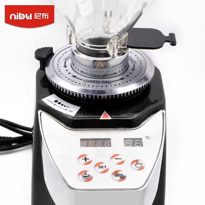 Nibu Professional Commercial Coffee Grinder Flat Burr Industrial Cafe Mill Electric Espresso Coffee Bean Grinder