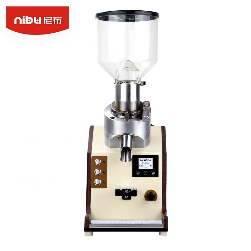 Nibu Professional Electric Coffee Bean Mill Grinding Machine Cafe Maker Flat Burr Commercial Espresso Titanium Coffee Grinder