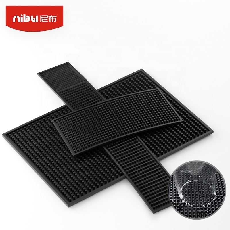 NIBU Hot Selling Kitchen Drain Pad Soft Drip Counter Water Drying Pads Table Rubber Beer Coffee Bar Mat