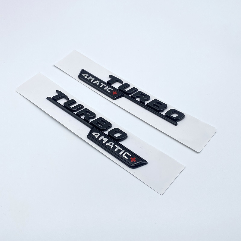 AMG TURBO 4MATIC 3D Car Badge ABS Auto Emblems Embossed Metal Sticker For Mercedes-Benz