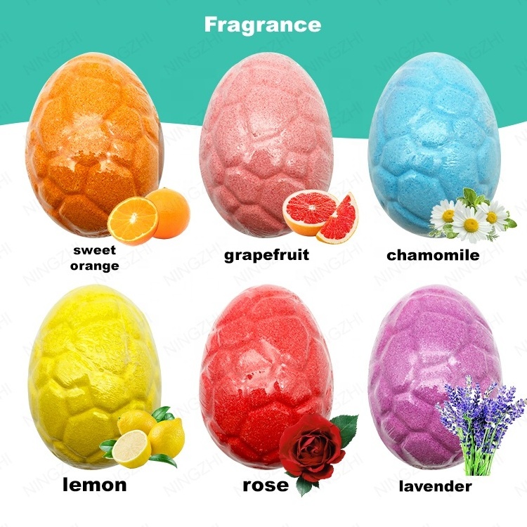 Rich foam 6 pack Bath Salt Surprise toys Inside Kids Natural Vegan Ingredients Easter Dinosaur Egg Child Bath Bombs