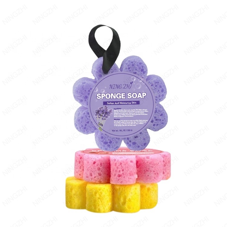 Custom Natural Body Clean Skin-friendly Wash Shower Tool Exfoliating Bath Soap Sponge With Soap In It