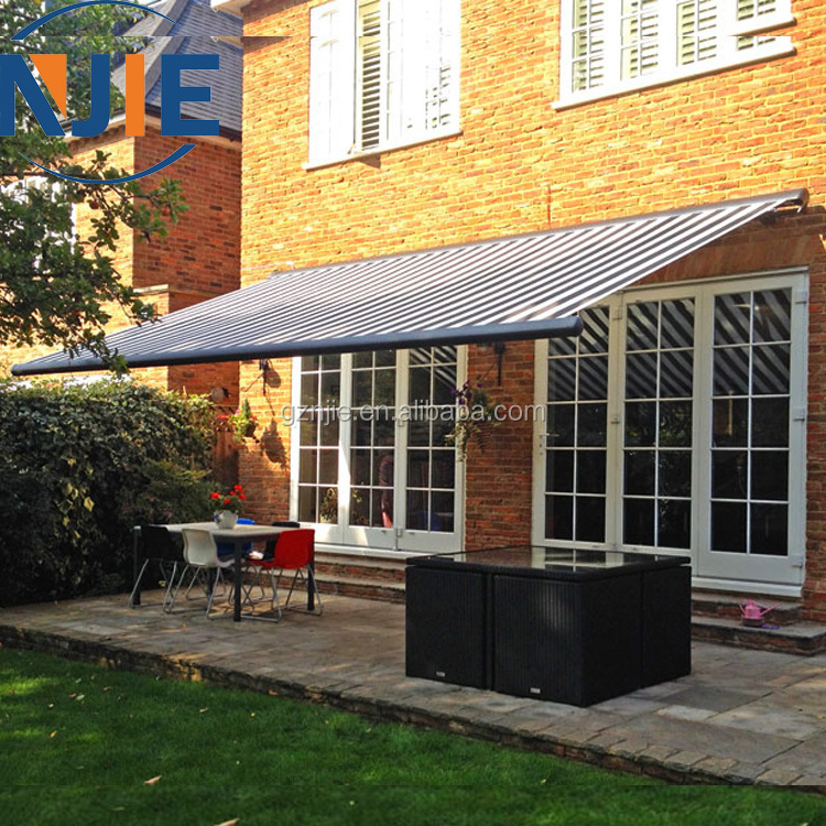 Half cassette retractable aluminum sunshade automatic waterproof pergola awning  for terrace roof