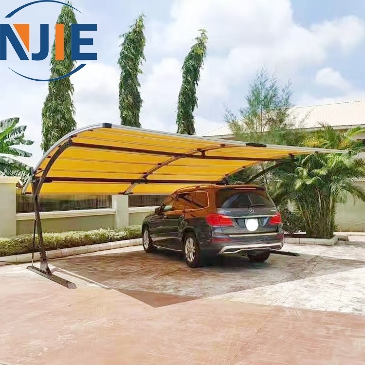 Custom made solar carport structure with led light