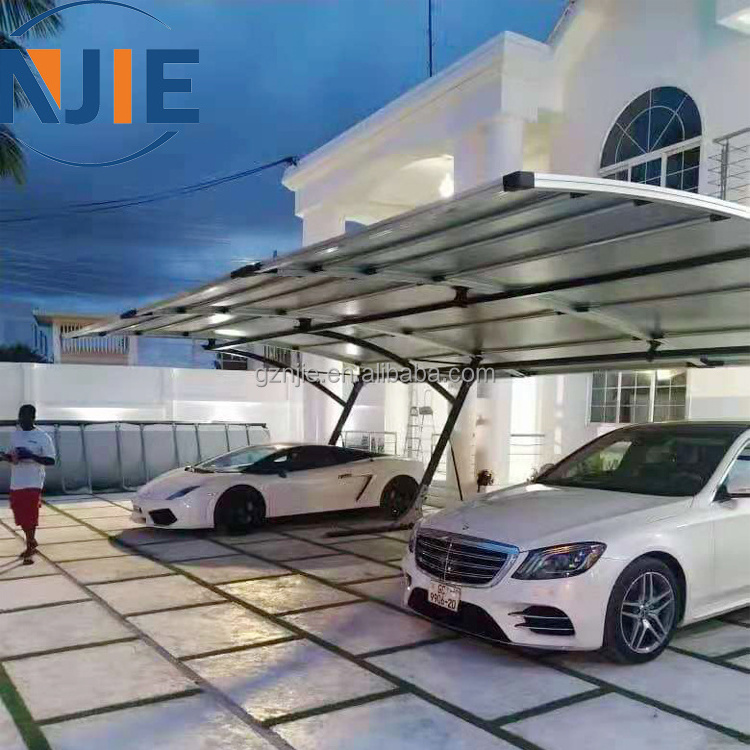 Custom made solar carport structure with led light