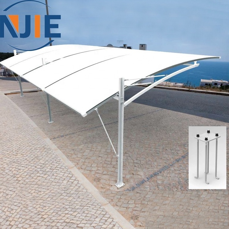 2021 Newest design free standing aluminum cantilever carport for cars with 1050g PVDF membrane