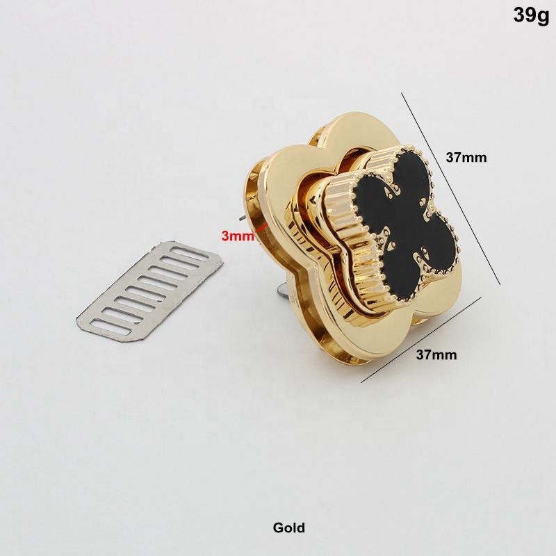 Nolvo World 37*37mm 2 colors Good quality Flower Shape Clasp Turn Lock Twist Locks Metal Hardware web band hardware