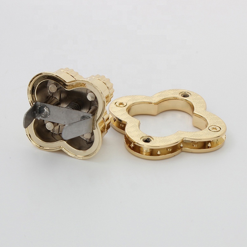 Nolvo World 37*37mm 2 colors Good quality Flower Shape Clasp Turn Lock Twist Locks Metal Hardware web band hardware