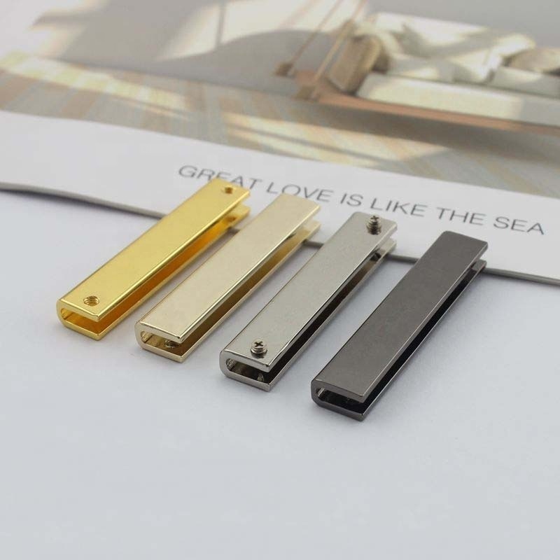 Nolvo World 50*9mm 2 inch metal bag strap clasp purse side clip by screw high quality square strap cover clasp