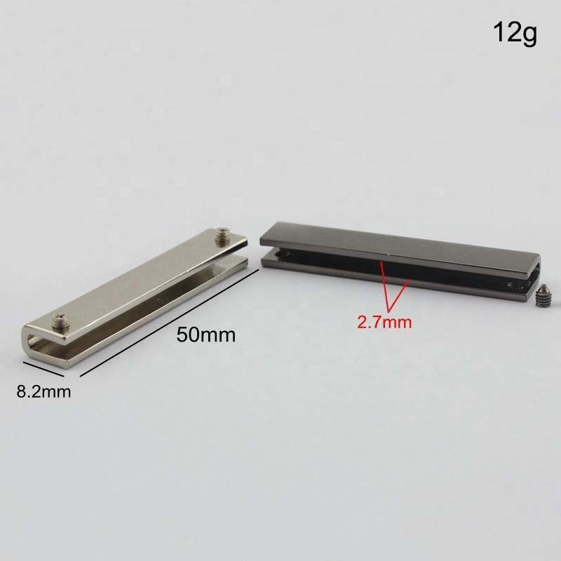 Nolvo World 50*9mm 2 inch metal bag strap clasp purse side clip by screw high quality square strap cover clasp