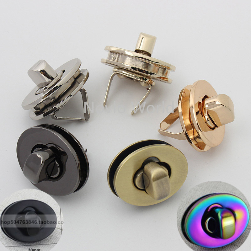 Zinc Alloy Metal Hardware Turn Press Magnetic Snap Purse Lock Buckle Key Lock Key Box Twist Lock Clasp