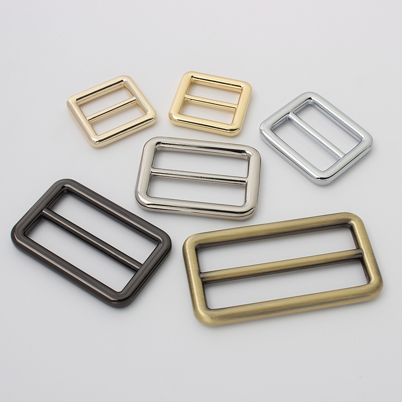 Fashion Gold Brass Metal Alloy Adjustable Tri-glide Round Ring Slide Release Sliders Belt Luggage Strap Buckle Fasteners