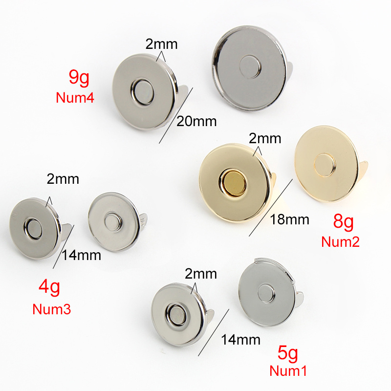 Nolvo World New Flatback 14mm 18mm 20mm Round Strong Invisible Magnet Snap Metal Magnetic Button Buckle For Clothing