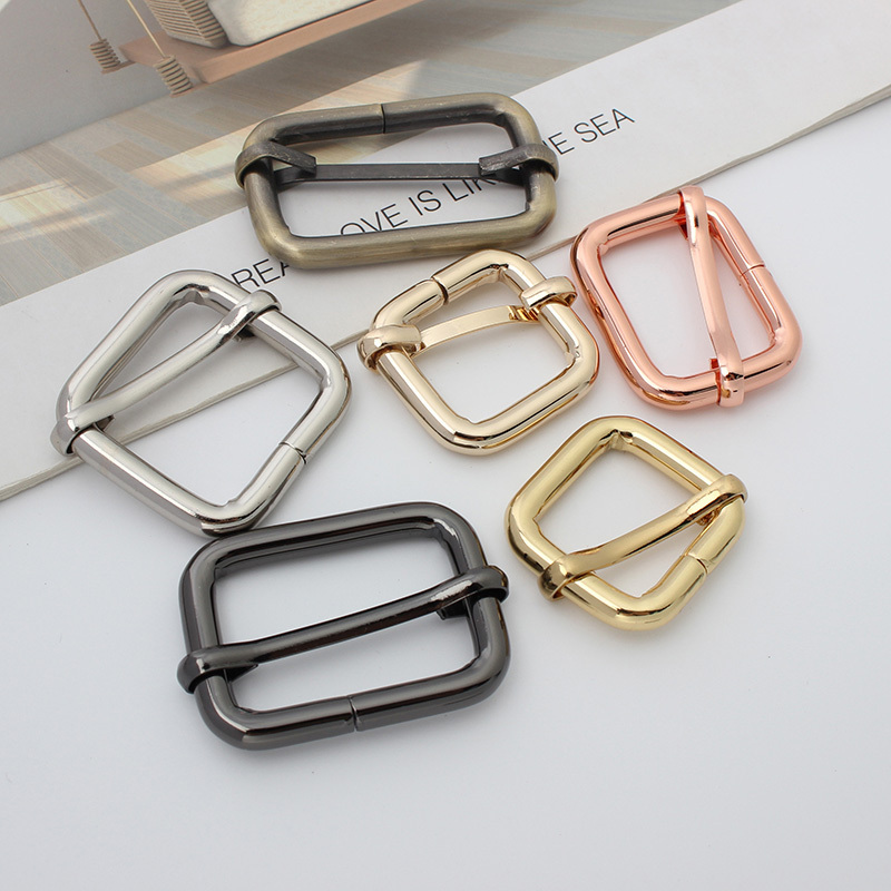 1inch 32mm Rainbow Black Metal Backpack Adjustable Belt Slider Clasp Buckles Triglide Rounded Shoulder Purse Strap Sliding Bar