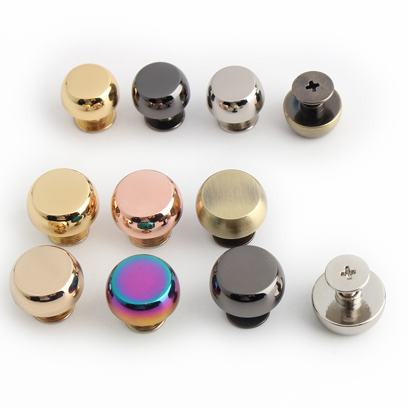 Custom Hot 10Mm Logo Solid Metal Rose Gold Brass Copper Rivets Rings Punk Feet Garment Rivet Studs Screw Rivets For Bags/Leather