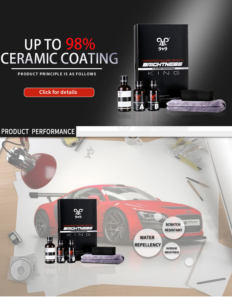 Fantastic Xml hot selling super hydrophobic high gloss 10h nano car ceramic coating 9+9 deluxe ceramic coating