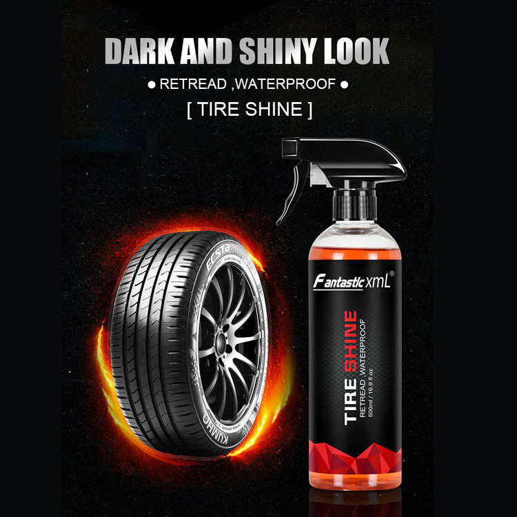 Customized Logo Tire Shine Spray Vehicle Wheel Re-black High Glossy Protection Coating 500ML