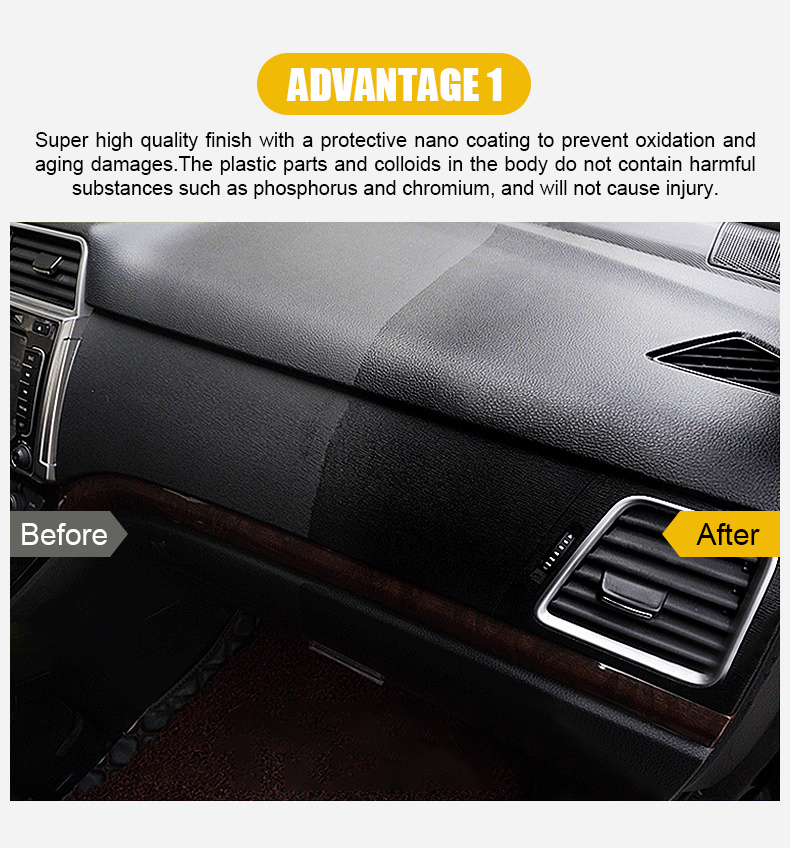 OEM Water-based Leather Protective Coating Plastic Rubber Dashboard Polish Shine Restore 473ML