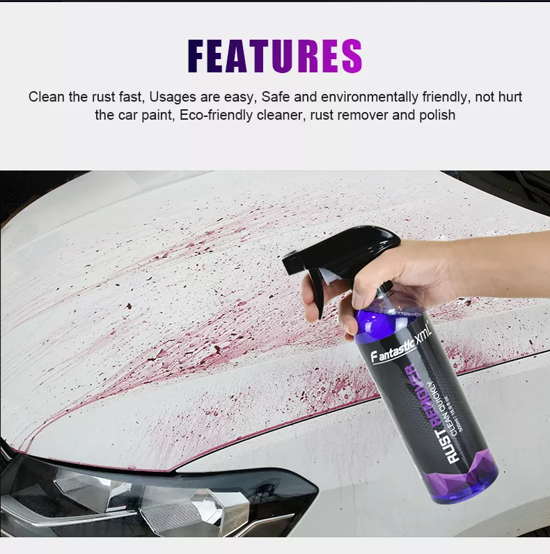 Powerful Remover Rust Stains Spray Purple Alloy Brake Rim Wheel Cleaner 500ML