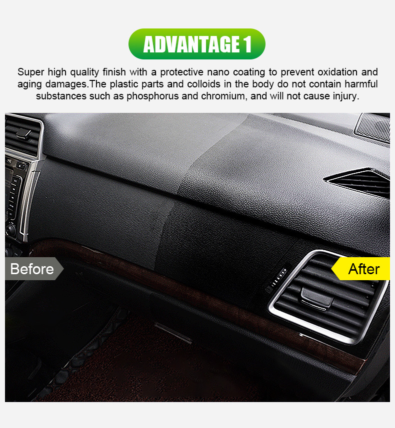 Car Interior Dashboard Plastic Rubber Parts Restore Shine Spray Nano Renew Protection