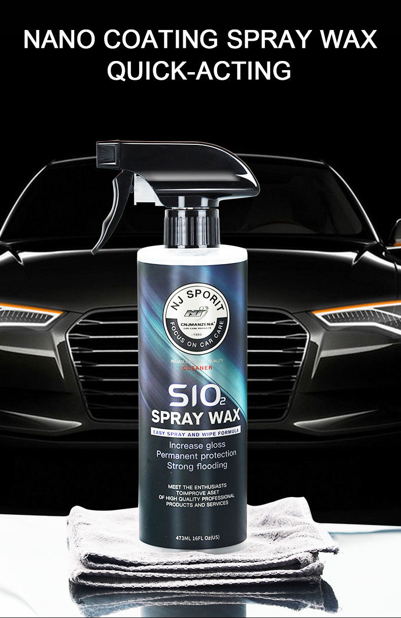 China Car Detailing Spray Wax SIO2 Increase Gloss Nano Coating Wax Easy to Use Hydrophobic Car Polish Use On Wet Or Dry Surfaces