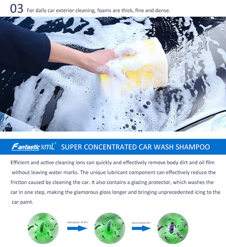 super high quality concentrated touchless car wash shampoo wax snow foam car wash and wax shampoo