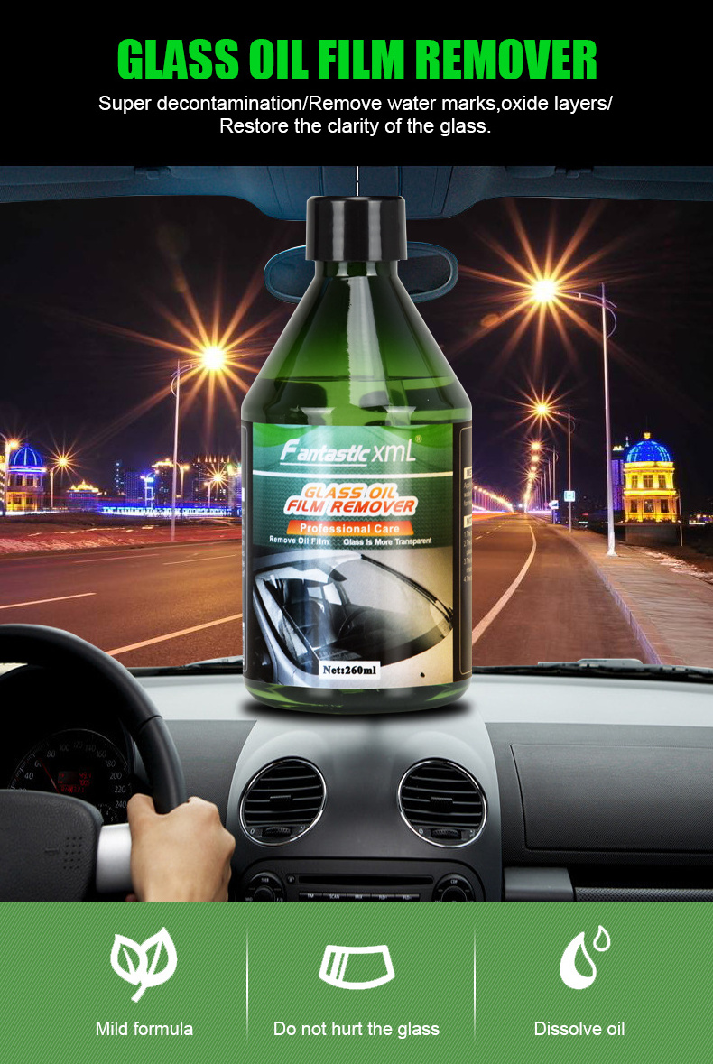 Competitive Price Liquid Spray 260ml Car Glass Cleaner For Car Windshield Remove Oil Film