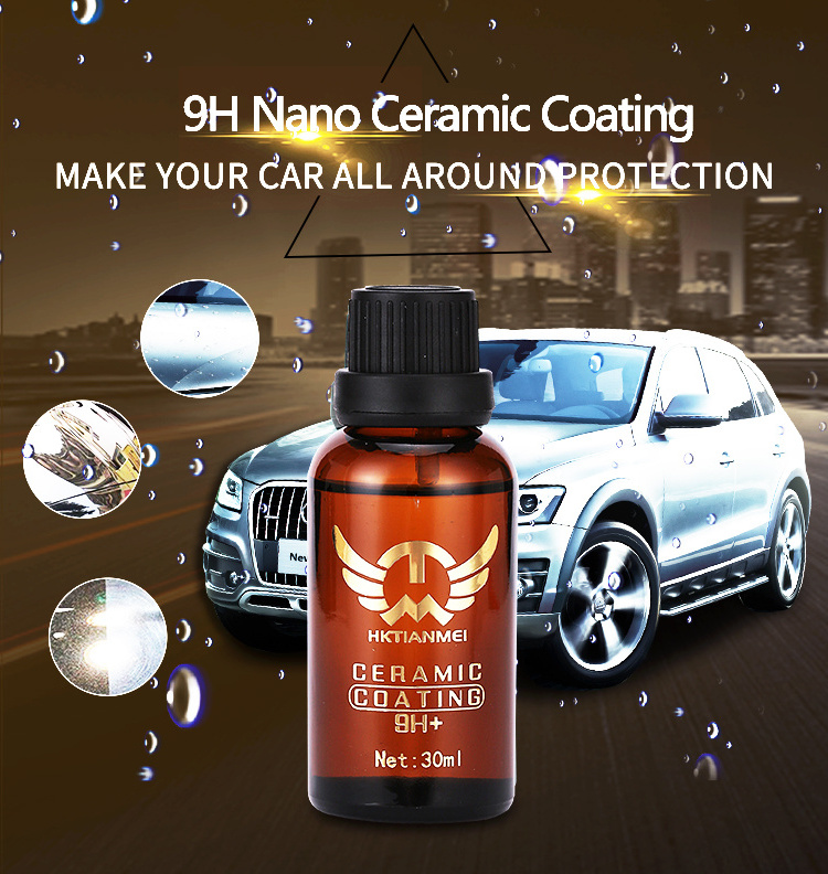 Durability 9H Hardness Car Oxidation Liquid Ceramic Coat Super Hydrophobic Glass Coating+Sponge+Towel Set Polish Care