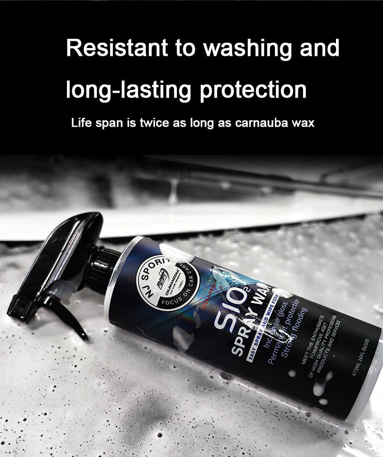 Easy Use SIO2 Nano Spray Wax Super Hydrophobic Shiny Ceramic Coating for DIY Car Detailing 473ML