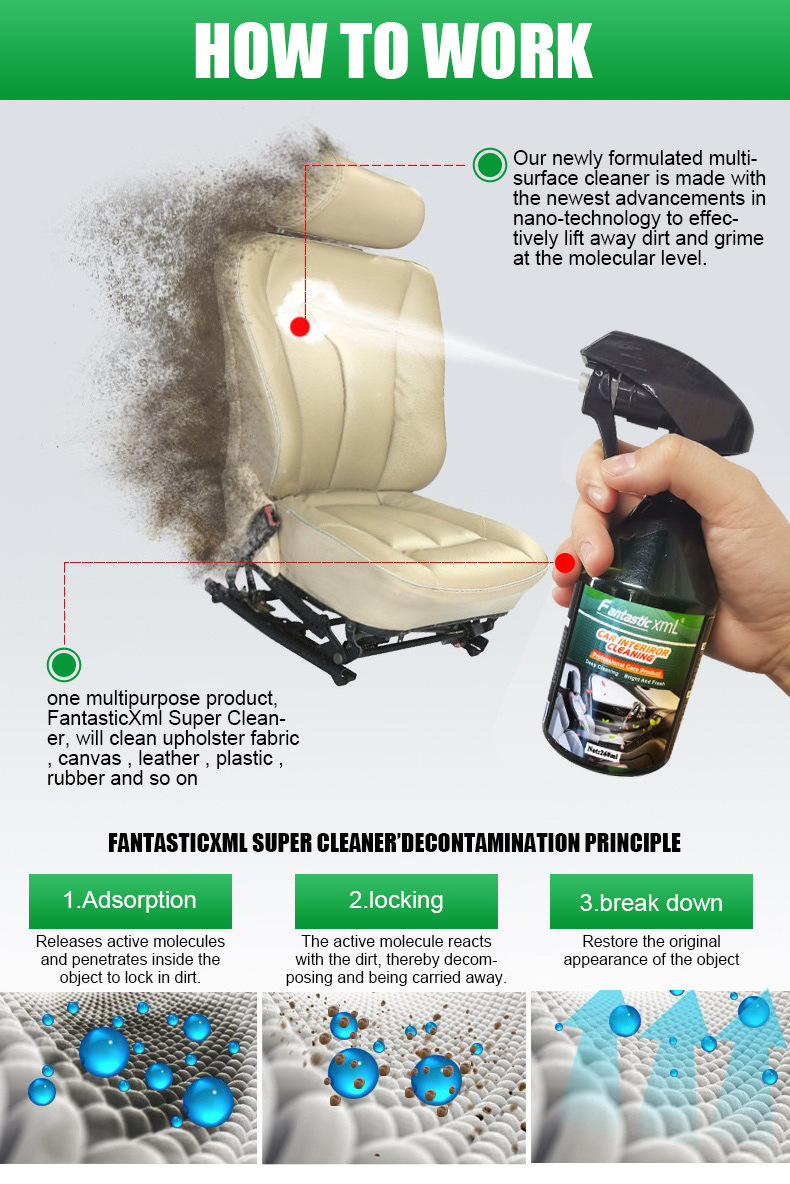 Multifunction Auto Interior Cleaner Strong Decontamination Car Cleaning Product